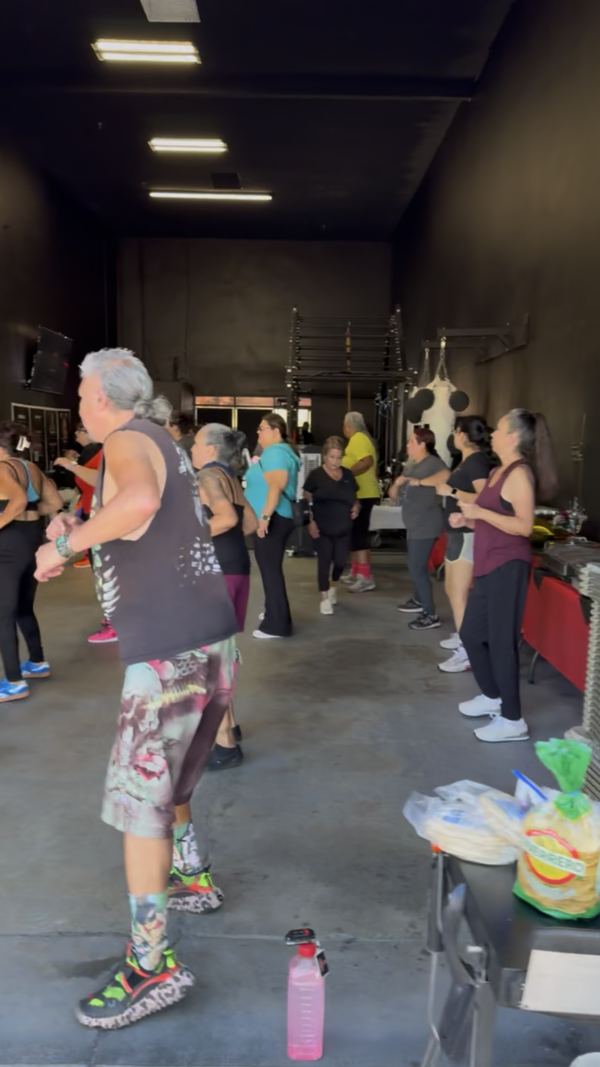 A packed Zumba class at ATG Fitness